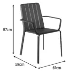 Silla comedor con apoyabrazos aluminio Idaho