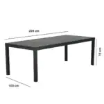 Mesa de comedor extensible de aluminio Athena