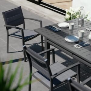 Mesa comedor Odyssea II 6/8 puestos Antracita